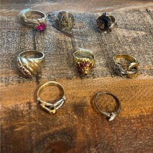 Elegant Gold and Silver Ring Set